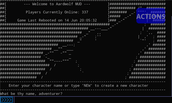 Aardwolf MUD - Android Client Login Screen